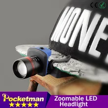 Zk50 налобный фонарь lampe frontale Zoomable водонепроницаемая лампа головной убор со светодиодами клип linternas