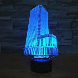 Творческий 3D Строительство города ночник светодиодный визуальный usb настольная лампа Спальня постели ребенка спать Освещение Домашний