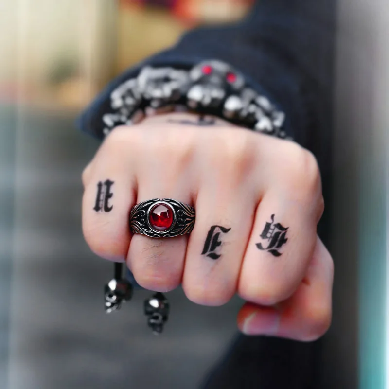 Beier 2018 Men's Fashion Jewelry Trendy Stainless Steel The Red With Stone Ring For man or woman BR8-251
