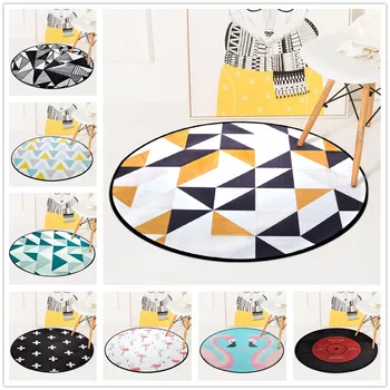 

European Geometric Round Carpet For Living Room Children Bedroom Rugs And Carpets Computer Chair Floor Mat Cloakroom Carpet