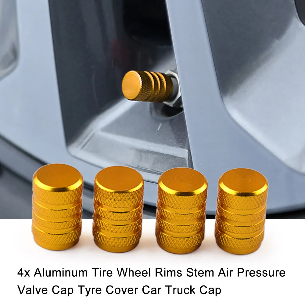 4x Aluminum Air Pressure Valve Cap Tire Wheel Rims Stem Valve Cap Tyre Cover Car Truck Capcap