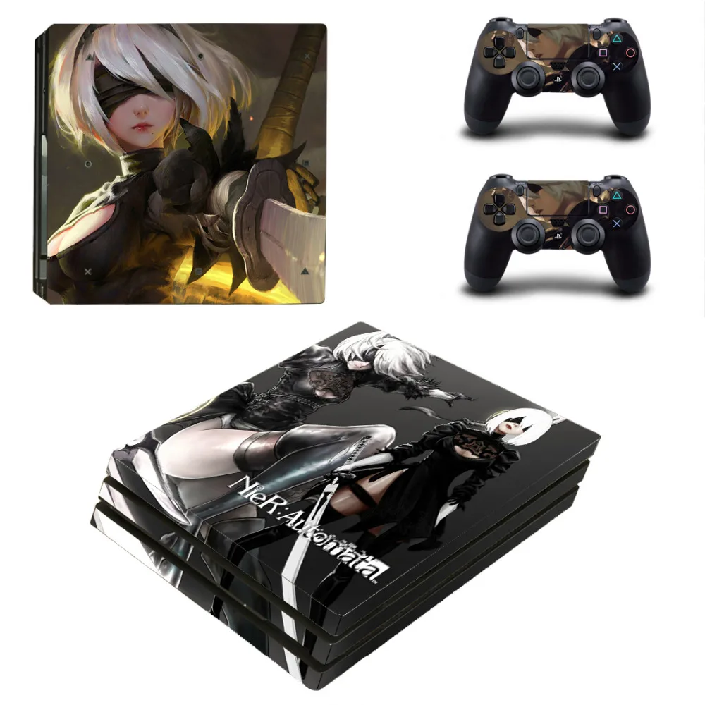 Nier Playstation 4 Proコンソール用の自己粘着性ビニールステッカー スキンステッカー2枚 Aliexpress 家電製品
