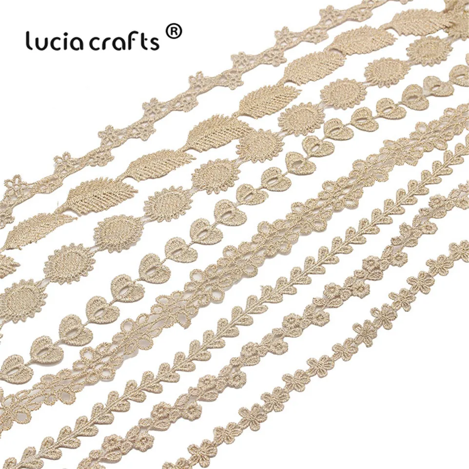 Lucia crafts 2 ярдов/партия Золотая кружевная лента для украшения комнаты вечерние DIY
