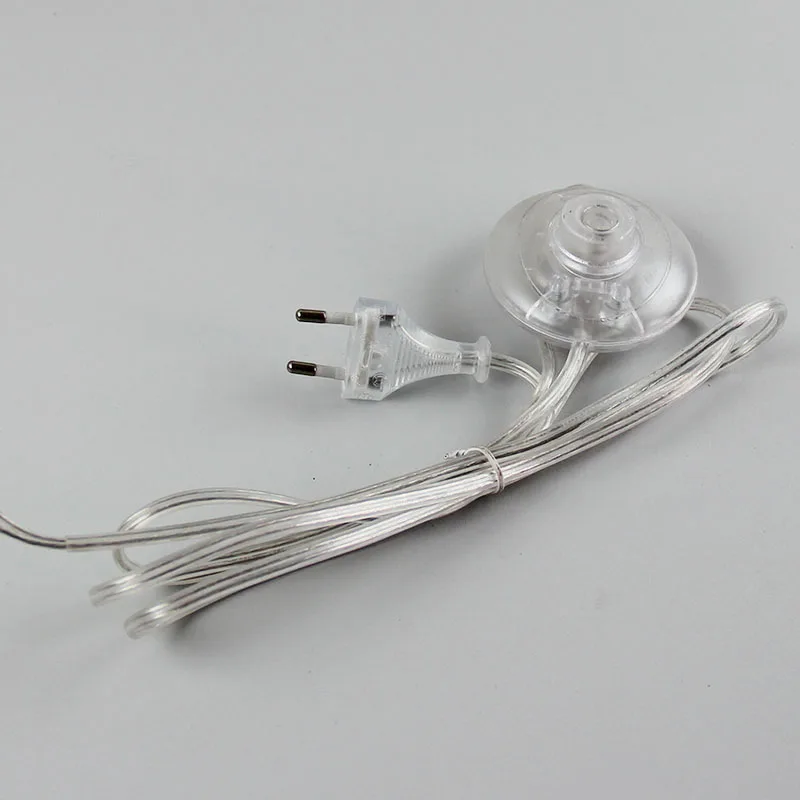 1PCS Table lamp floor lamp transparent flat plug foot switch power
