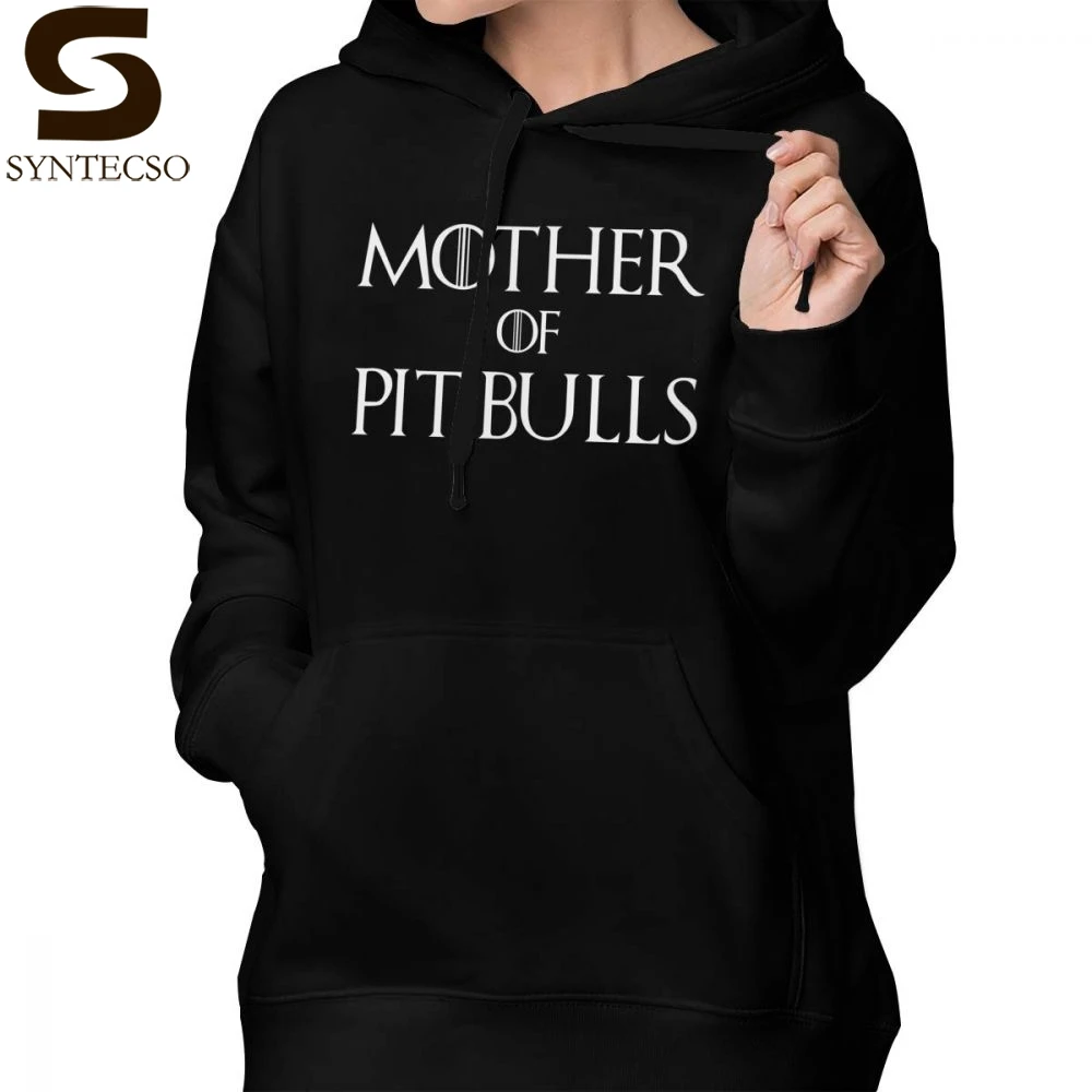 

Pit Bull Dog Hoodie Mother Of Pit Bulls Dog Hoodies Trendy Blue Hoodies Women Cotton Long Sleeve Street wear Pullover Hoodie