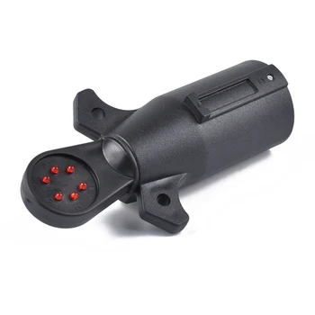

7-Way 12V Circuit Tester Blade Trailer Light Wiring Circuit Tester Round Adapter Pin Plug RV
