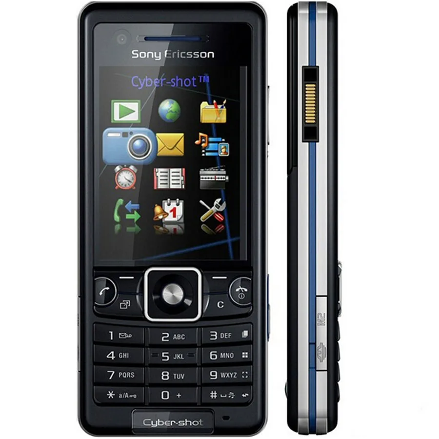 Мобильный телефон sony Ericsson C510 3.15MP Bluetooth FM разблокированный 3g сотовый телефон - Цвет: Black