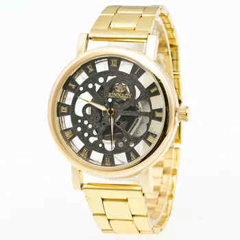 

Hot 2017 New Fashion Superior Luxury Men Boys Stainless Steel Pointer Quartz Wrist Watch Gold relogio masculino Clock Dropship