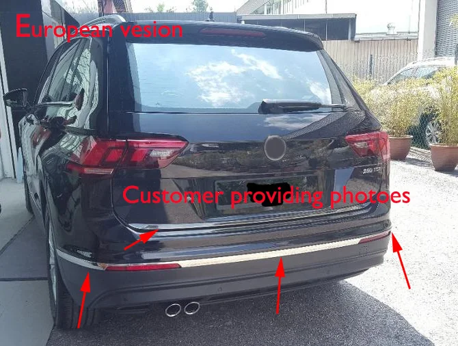 For 2016 2017 VW Tiguan Mk2 Car Styling Bottom Rear Bumper Trim Cover