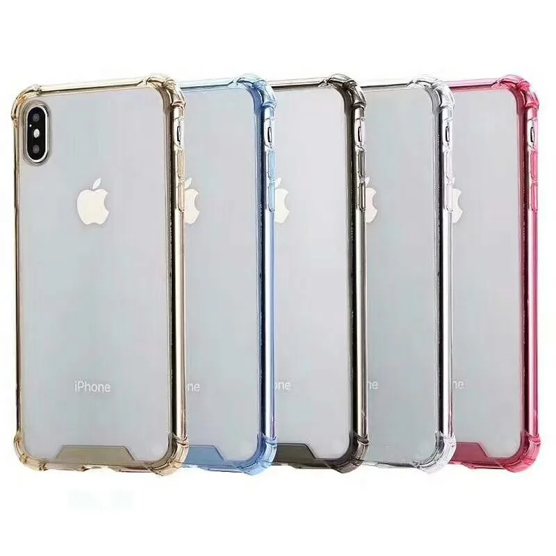 

QJW Anti knock Phone Case For iPhone 7 8 X XS Max XR Cases Candy Color TPU Transparent Back Cover For iPhone 8 7 6 6S Plus Cases
