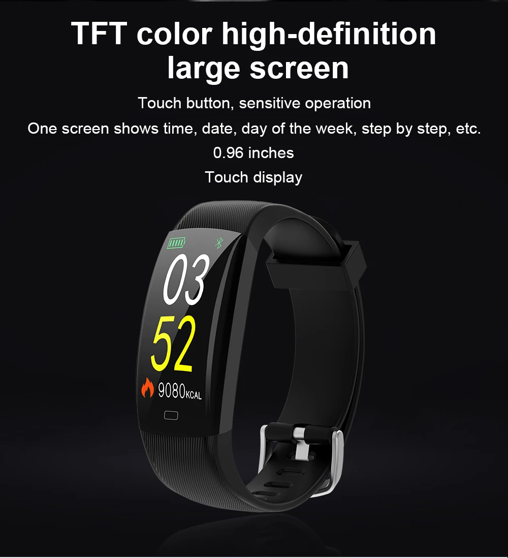 Torntisc F64C Fitness Bracelet IP68 Waterproof with Heart Rate Monitor Pedometer Activity tracker Smart watch PK F64HR smart band (2)