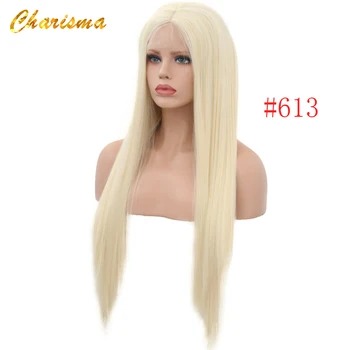 Charisma Silky Straight Hair Synthetic Lace Front Wigs #60 Blonde Wig Heat Resistant Wigs With Natural Hairline Wigs for Women 5
