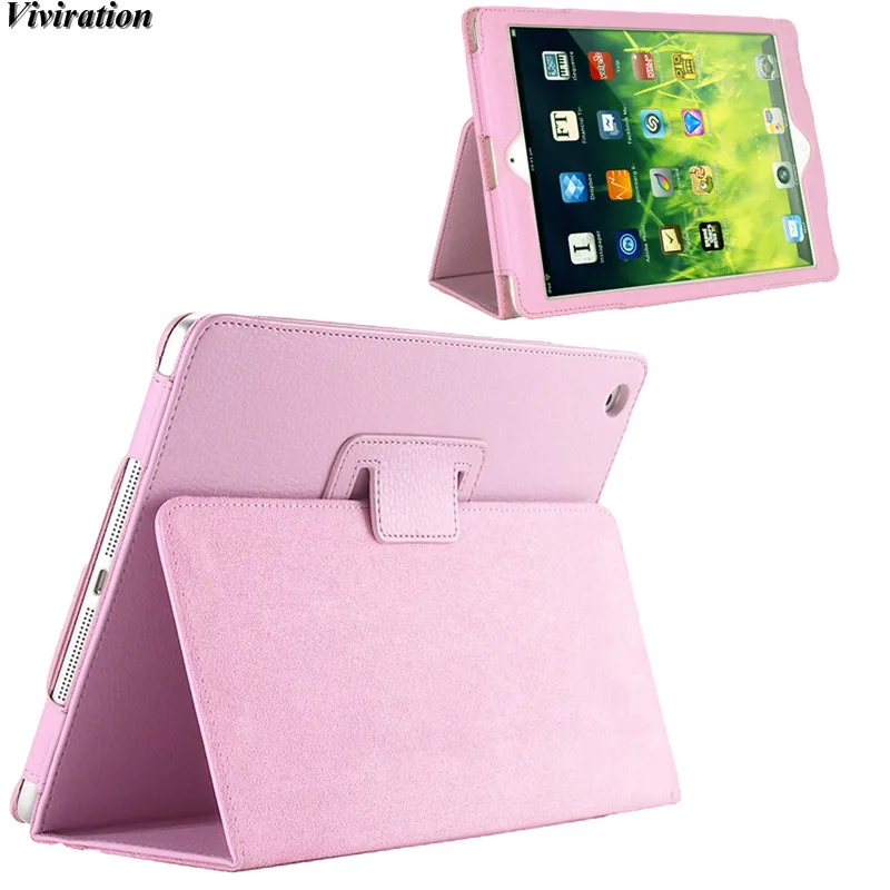 

Women Girls Beautiful Solid Pink Protective Tablet Cover Case For Apple iPad Mini 1 2 3 7.9" Stand Cover Viviration New Arrival