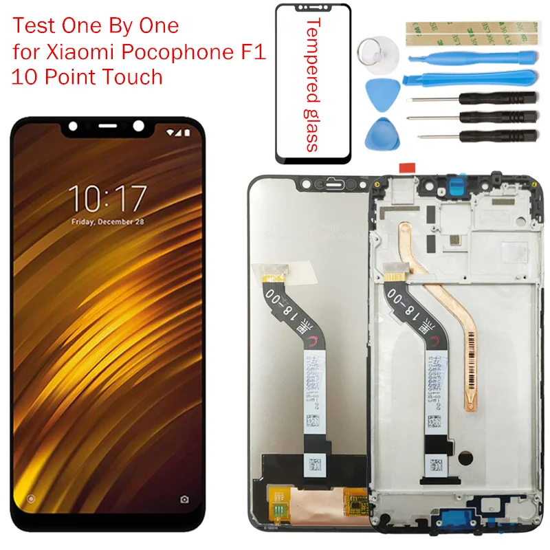 Для Xiaomi Pocophone F1 ЖК дисплей рамка экран сенсорный дигитайзер сборка Poco Индия 10