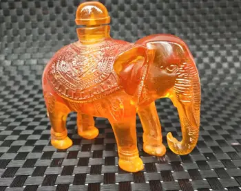 

China collectible imitation Resin elephant snuff bottle crafts statue