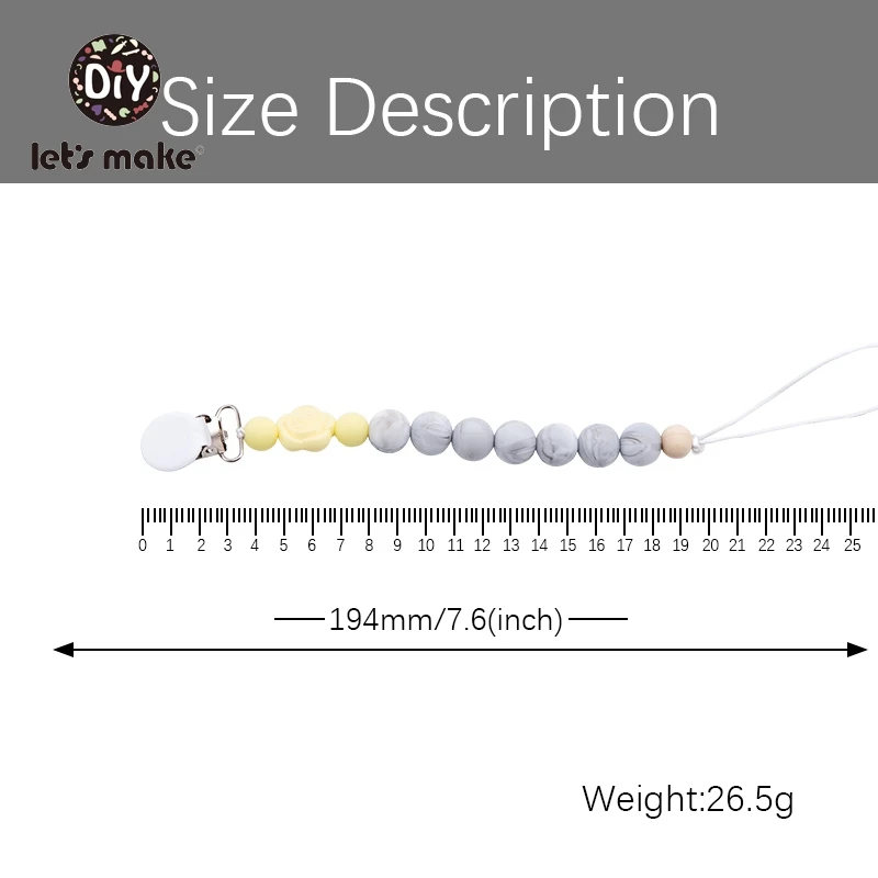 Давайте сделаем пустышку Клип держатель цепи для соски розы цветок мрамора силиконовые бусины не содержит фталат 1 шт 4-6 месяцев ребенок продукт