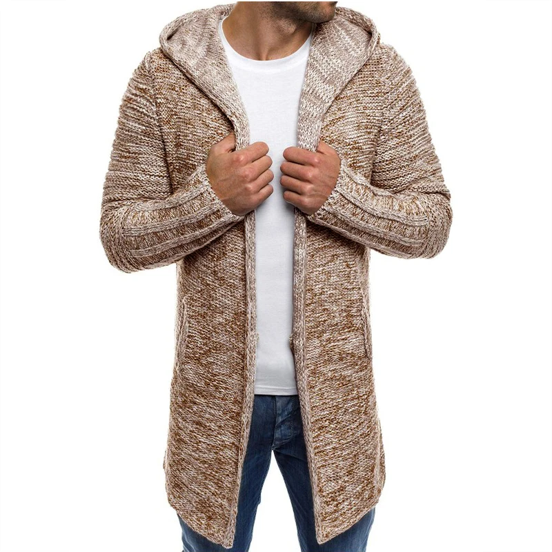 Fashion sweater men new arrival casual cardigan men winter hooded neck solid quality knitted brand male sweaters large size Fashion sweater men new arrival casual cardigan men winter hooded neck solid quality knitted brand male sweaters large size