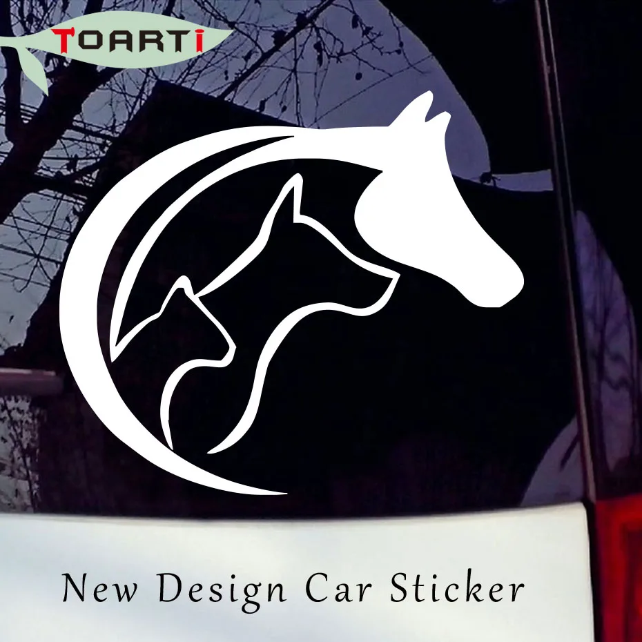 

15.3*13.4 CM Creative Half round and Animal Vinyl Decal Car Sticker Auto Decal Lovely Animal Waterproof Stickers Car Styling
