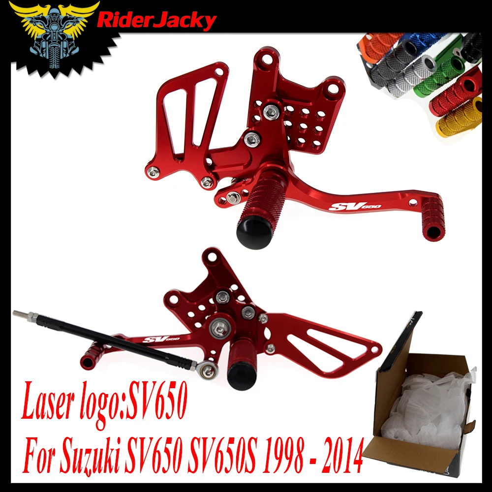 

LOGO "SV650"Motorcycle Footrest Foot Rest Rearset Footpegs Foot Pegs Pads SV650 SV650S 1998-2014 2008 2009 2010 2011 2012 2013