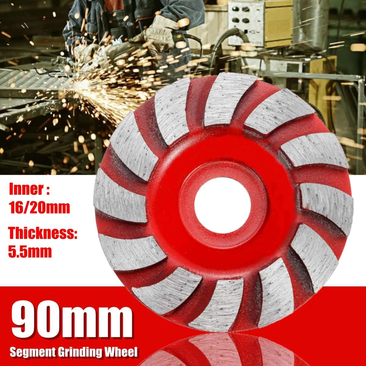 

90mm/ 3.5inch Segment Grinding Wheel Diamond Grinding Wheel Disc Bowl Shape Grinding Cup Concrete Granite Stone Ceramics Tools