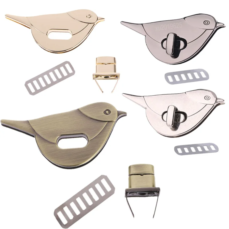 

4 Colors 1 Pc Bird Shape Clasp Turn Lock Twist Locks Metal Hardware For DIY Handbag Bag Purse Buckle Accessories Fashion New