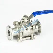 Подходит 25 мм " труба OD 1,5" Tri Clamp SS304 нержавеющая сталь 3 шт шаровой клапан