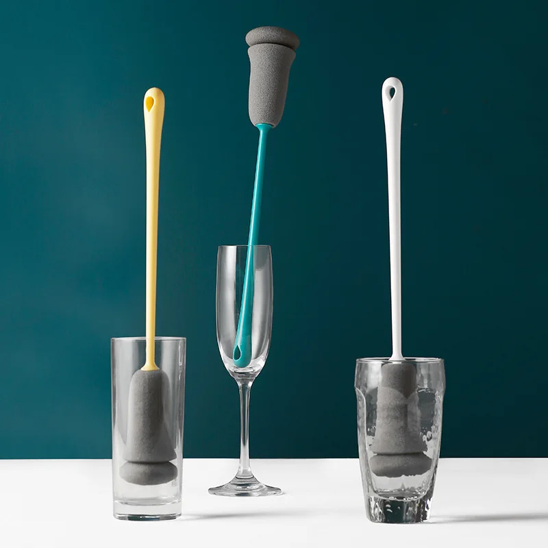 Sponge cleaning machine with long handle to clean kitchen utensils