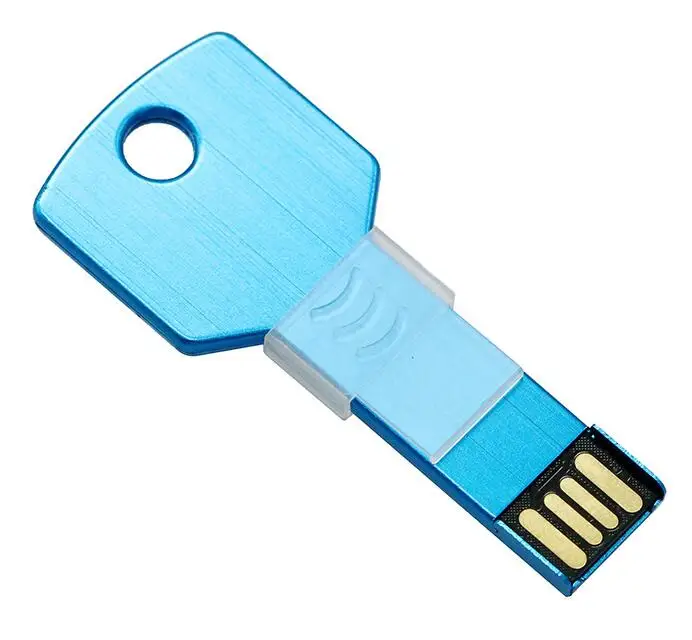 Мини-накопитель металлический алюминиевый ключ форма USB флэш-накопитель 8 ГБ 16 ГБ 32 ГБ 64 Гб USB карта памяти 128 ГБ Флешка флеш-накопитель - Цвет: blue