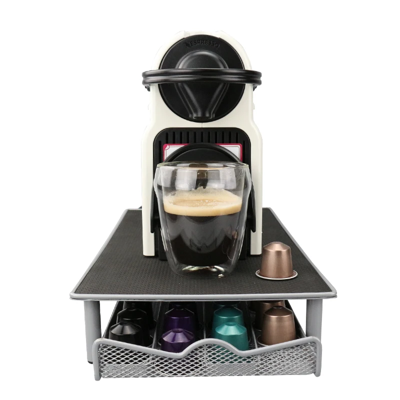 Nespresso-Drawer-Storage-40-Nespresso-Capsules-Coffee-Pod-Holder-Stand-Kitchen-Metal-Shelves-Organization-Drawer-Free