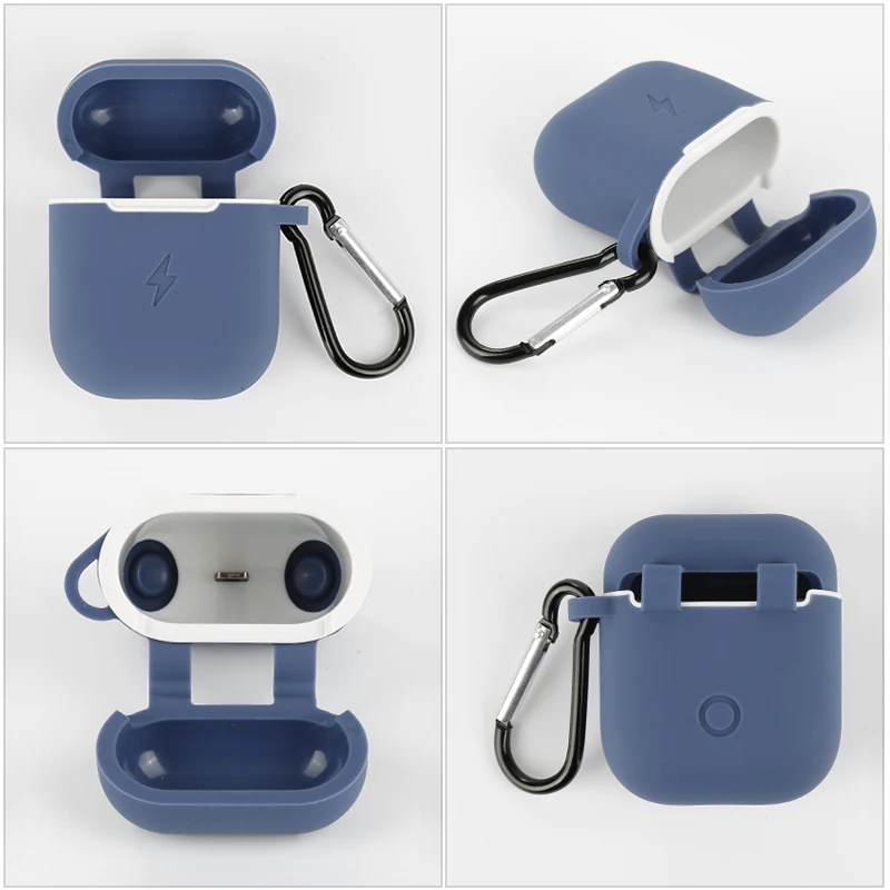 Qi Wireless Charger Soft Silicone Case Earphones for Apple Airpods 2 1 Bluetooth Wireless Earphone Protective Skin Cover Box