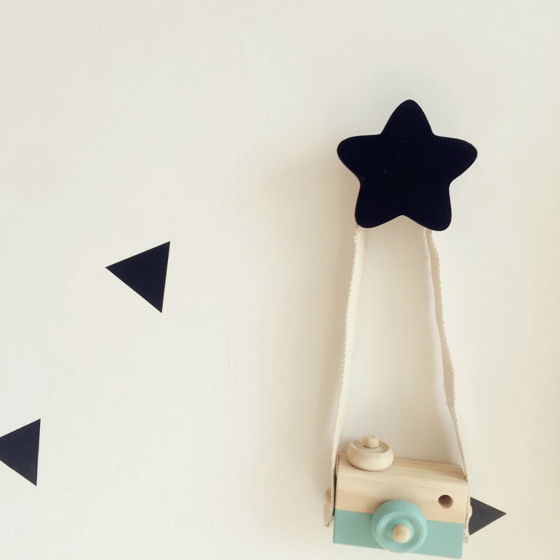 

Ins Black Cute Stars Solid Wood Hook Wall Hook Kids Room Decor Children's Clothing Store Wall Decoration Nordic Decoration Home