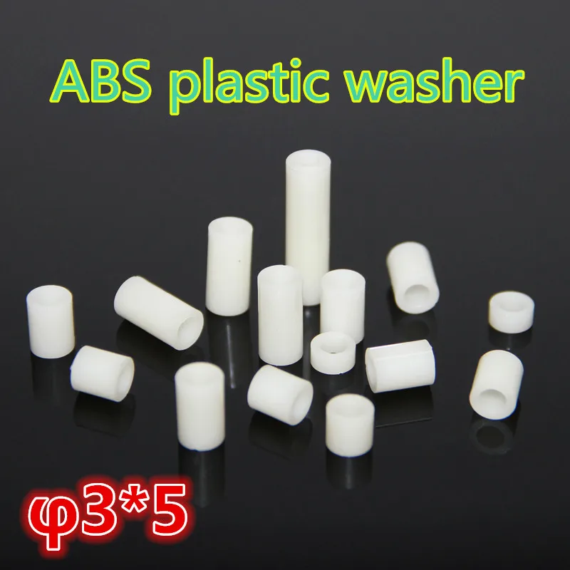 

1000pcs m3*5 ABS plastic washers shim gasket spacer bush column fits ABS tube ABS pipe round standoff