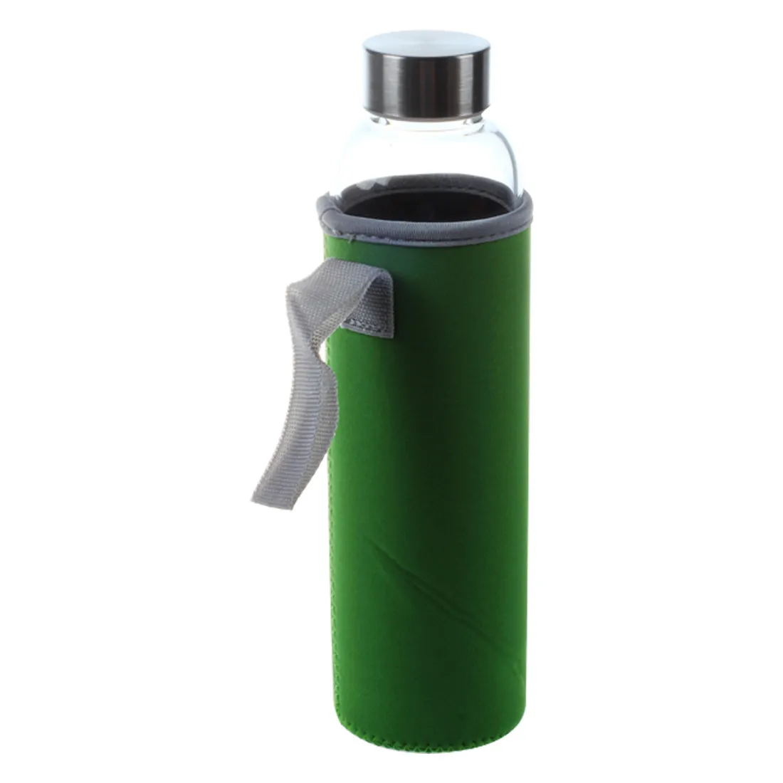 HOT-Glass Sport Water Bottle with Tea Filter Infuser Protective Bag 550ml