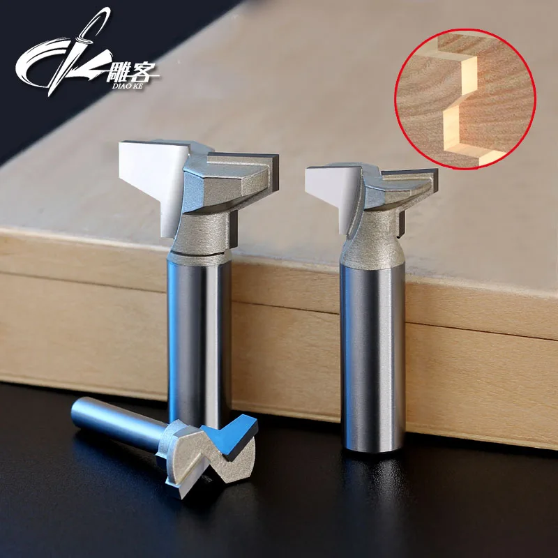 1PCS Dovetail Straight T Slot Router Bit 1/2 " 1/4 "Shank woodworking
