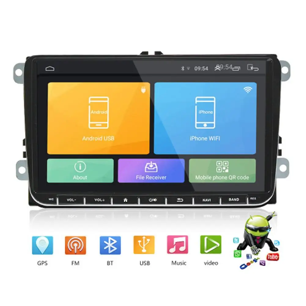 

New 9" Quad Core Navigation Android 8.1 Car GPS Navigation Dvd Player BT RDS Recorder Automobile Sat Nav Truck Gps Navigators