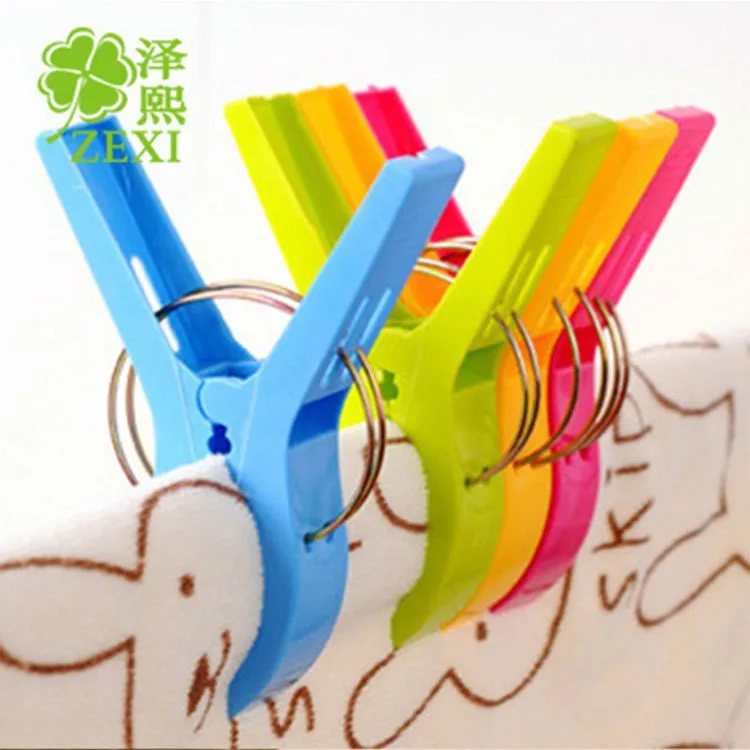 

T1034 plastic thick and durable large windproof clip 4Pcs/pack Hot Sale Mini Natural Wooden Clothes School Office Stationery