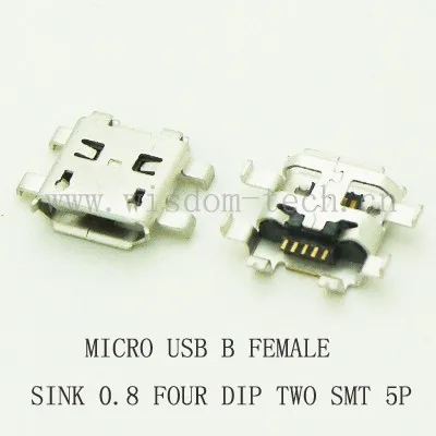 10PCS Micro USB connector B Type 5PIN jack Female Phone sink 0.8 6FEET 4FEET DIP 2FEET SMT | Обустройство дома