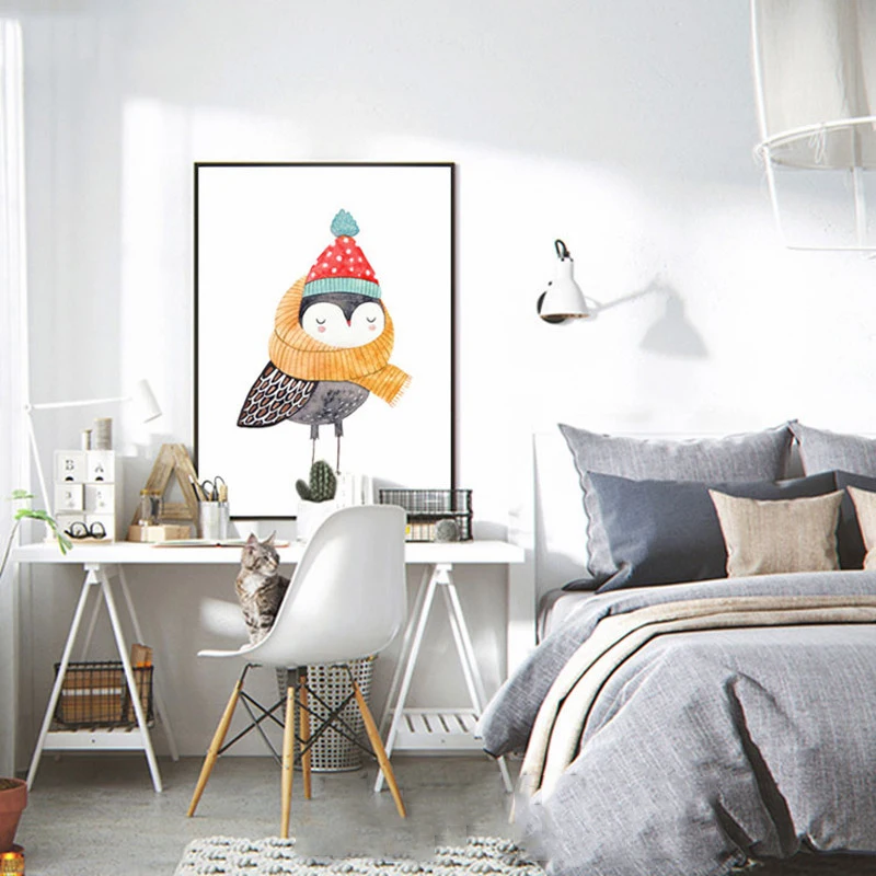 Watercolor-Canvas-Art-Nordic-Animals-Print-Painting-Owl-Wall-Decor-Painting-Picture-Home-Living-Room-Decoration (2)