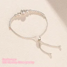 Зима 925 пробы Silver String из бисера скользящий браслет Для женщин оригинальные украшения Аксессуары