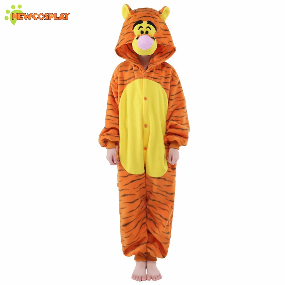 NEWCOSPLAY Unisex Children Animal Lion Pajamas Halloween Costume