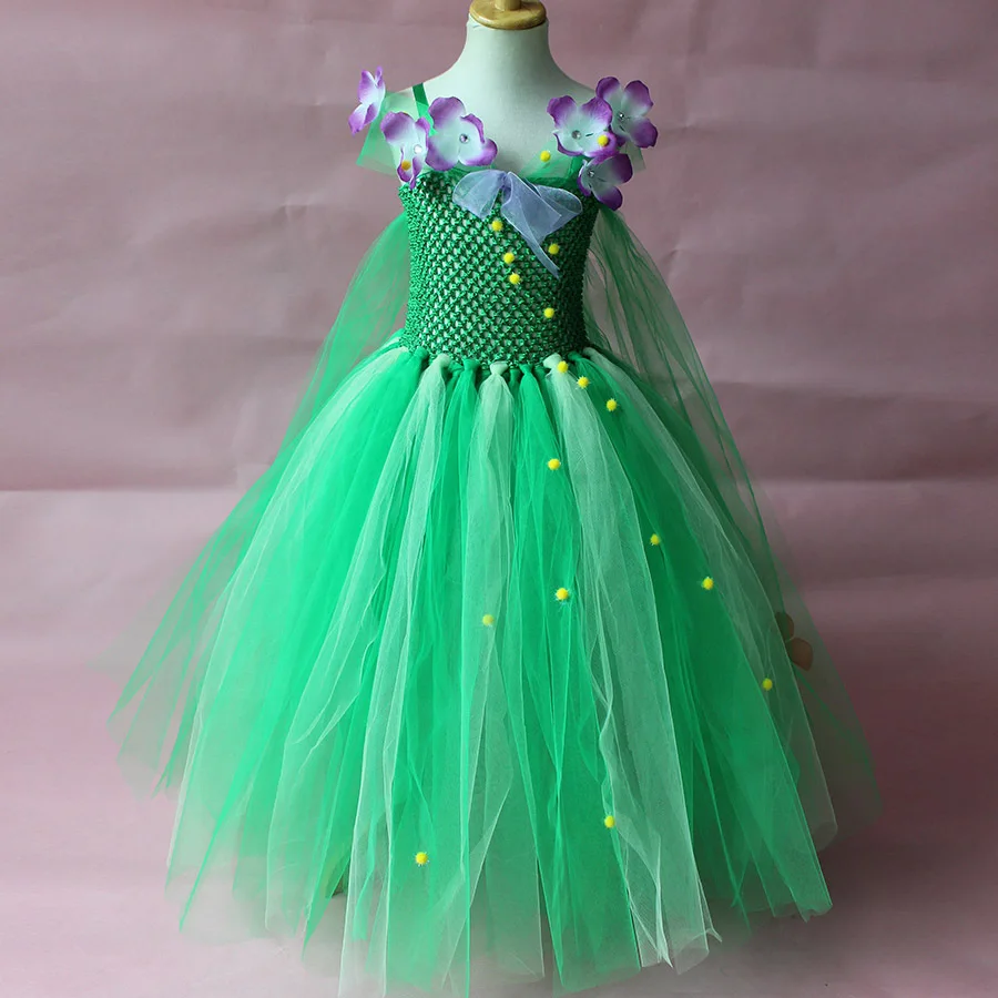 Green Flower Fairy Cosplay Halloween Costume Dress Teenage Toddler ...