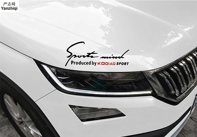 

1pcs Auto Front Head Light Eyebrow Eyelid Sticker Engine Hood PVC Decal car sticker car styling For SKODA KODIAQ