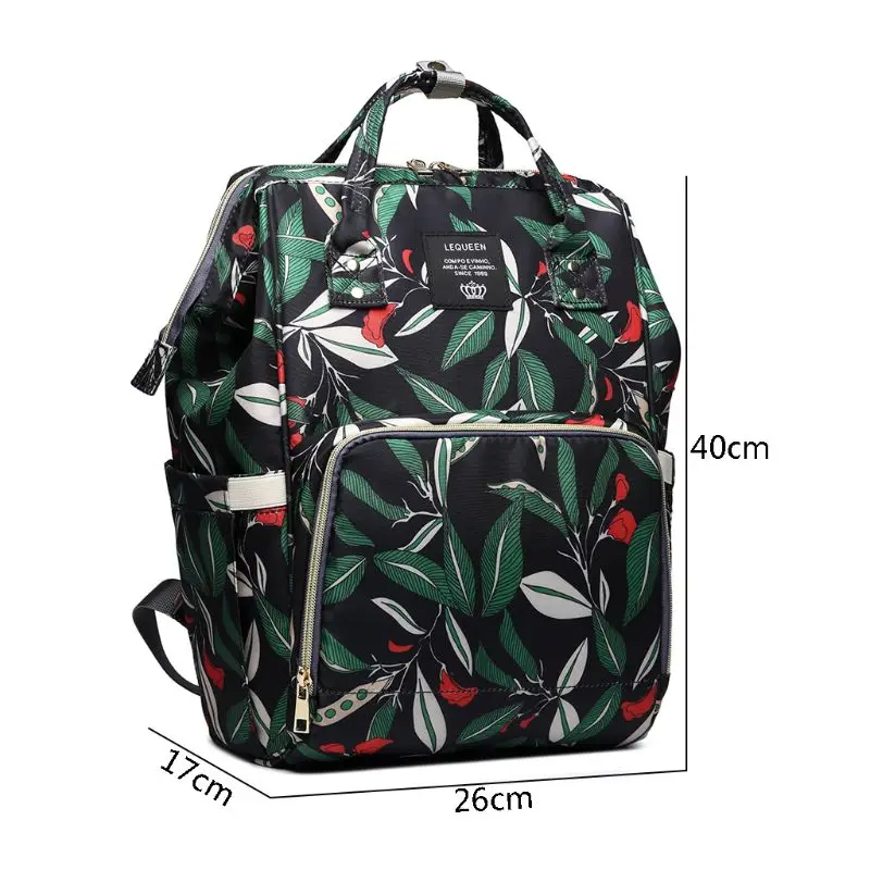 Большой рюкзак для мамы, сумка для подгузников, сумка для подгузников для беременных, сумка для подгузников с принтом листьев, большая вместительность, рюкзак для мамы, водонепроницаемый подгузник Ba