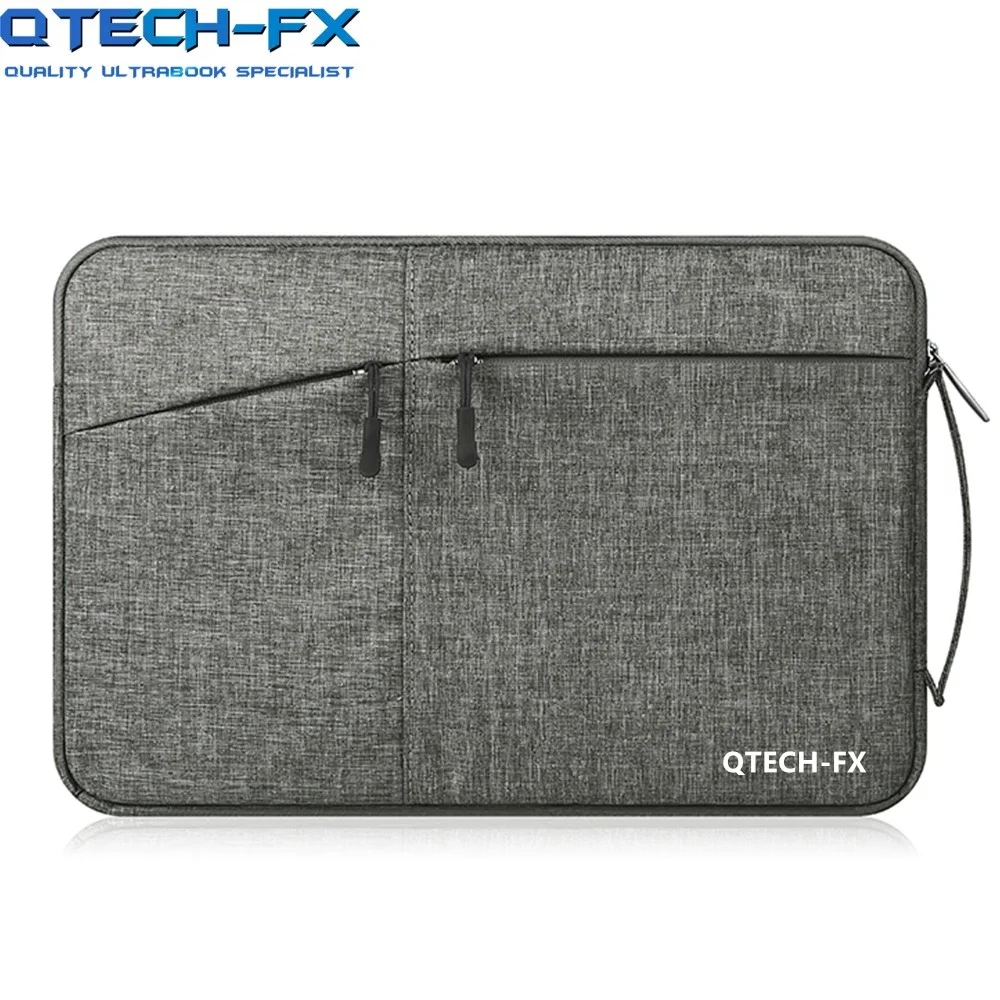 

Canvas Laptop Sleeve Bag Men OR Women handbags 13"14"15"15.6" For Apple Macbook air QTECH Lenovo HP Notebook Case Computer Gray