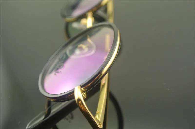 Винтаж круглые очки Ретро полный обод золото оправы для очков-оптический UNI QY2000