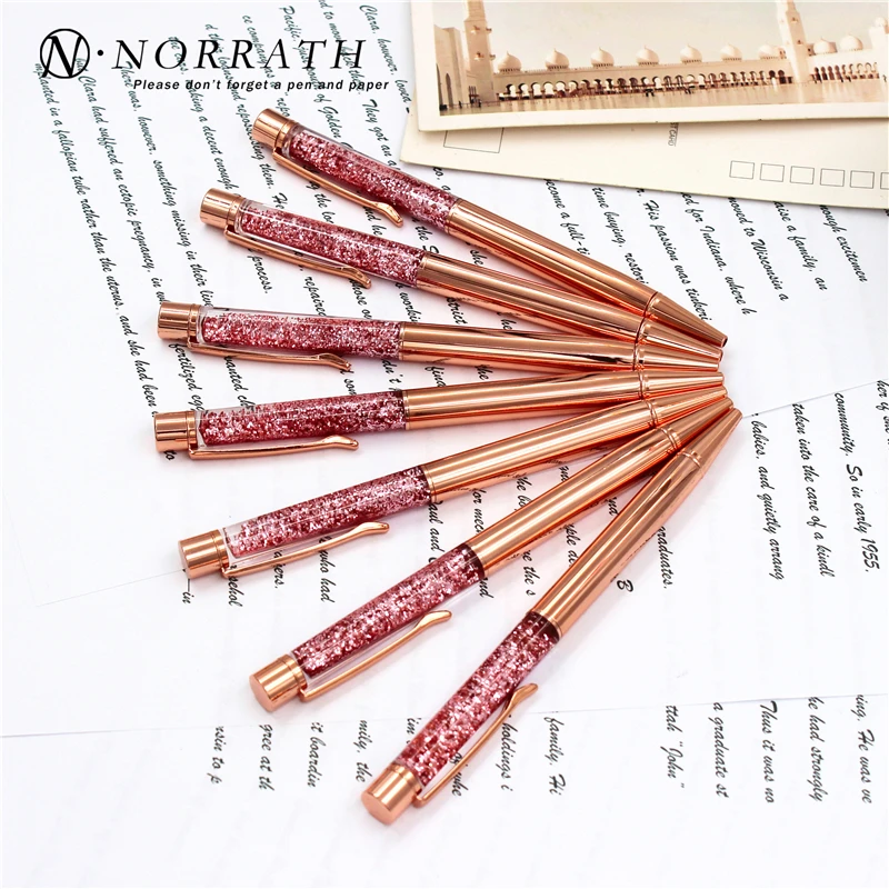 

NORRATH Stationery Rose Gold Metal Ballpoint Pen Luxury Pen School Supplies Office Accessories Oily Refill 1.0