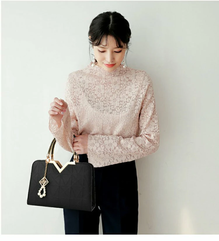 Women's Luxury Designer PU Leather Shell Tote Famous Brand Handbag for Women 2019 Lady Office Black White Crossbody Shoulder Bag (4)