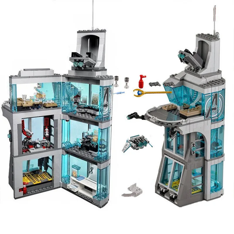 Billige Neue fit legoings Avengers Verbesserte Version Superhelden ironman marvel Avenger Turm geschenk Baustein Ziegel jungen kid geschenk Spielzeug