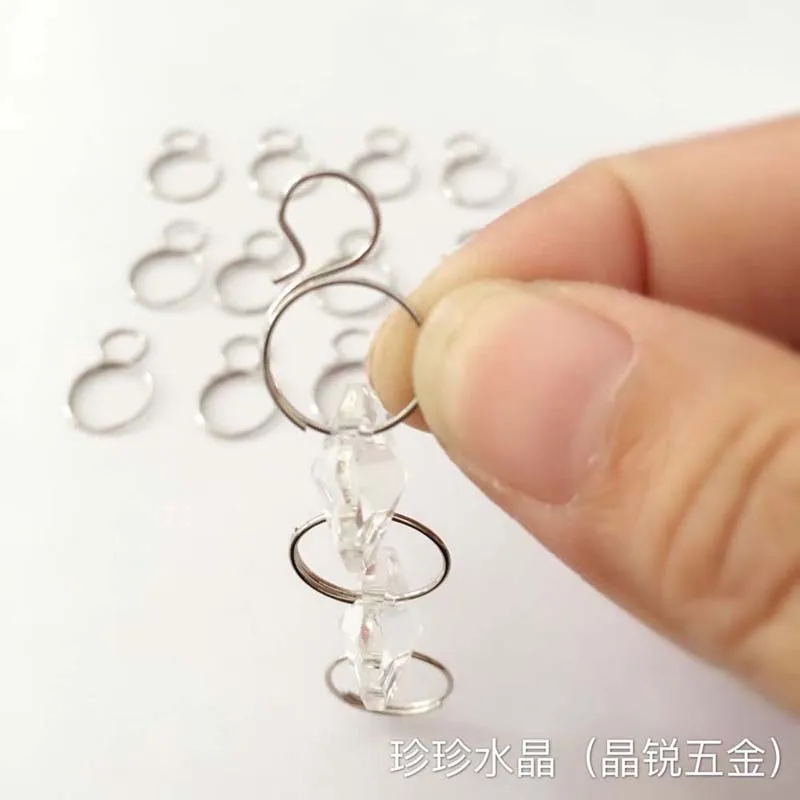 DIA 12mm stainless steel pendants Metal Hooks, crystal beads Hooks for