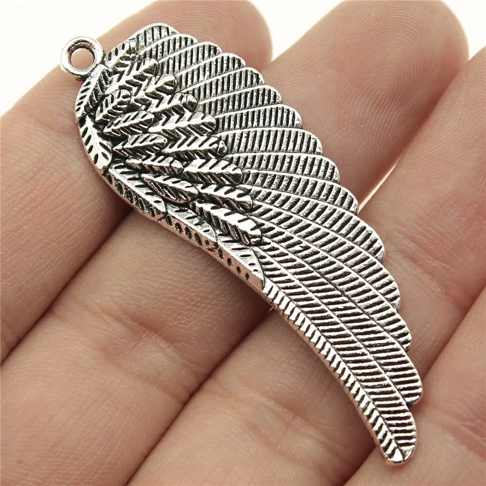 

WYSIWYG 4pcs 55x19mm Angel Wings Charm Pendants Antique Silver Wing Pendants Charm Wings Charm For Jewelry Making